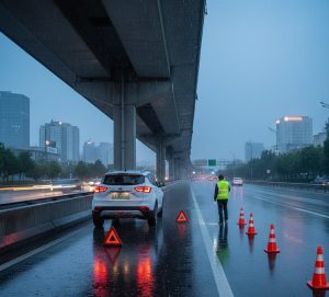 چراغ چک جک S3 روشن شده در ترافیک تهران