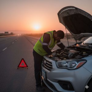 جک S5 با کاپوت باز برای عیب‌یابی توربو در شانه راه