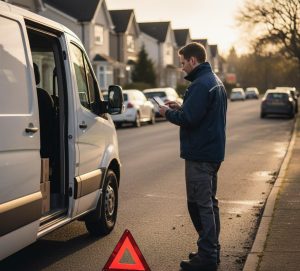 مالک خودرو در حال آماده‌سازی اطلاعات برای تماس با امداد کرمان موتور