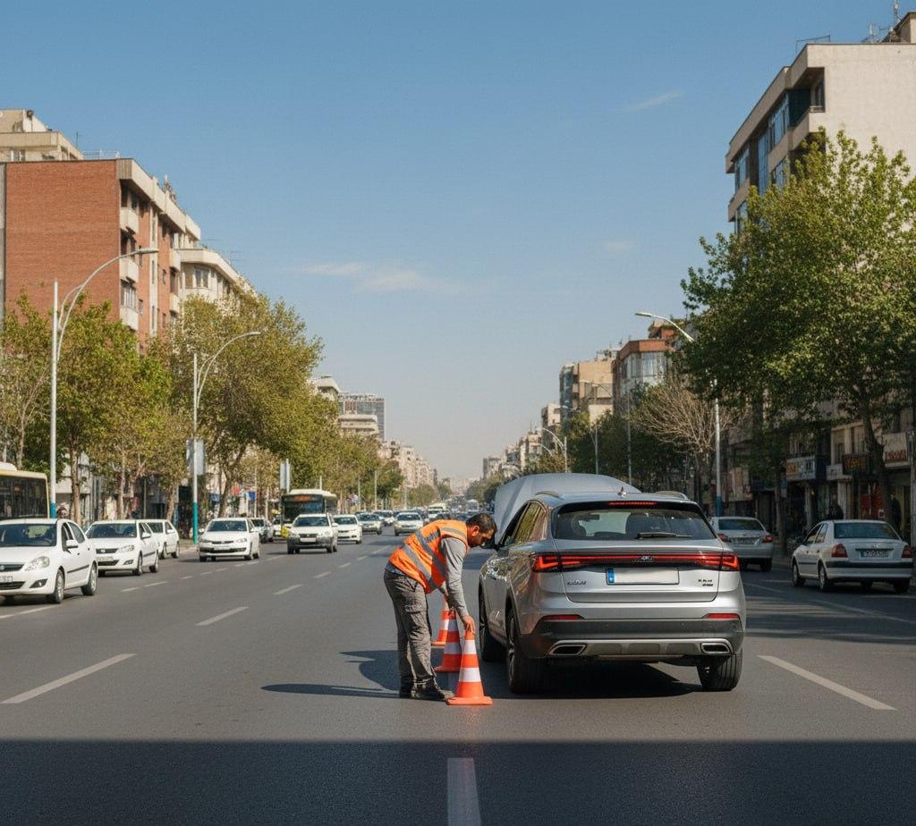 امداد کرمان موتور در میرداماد تهران با اعزام فوری