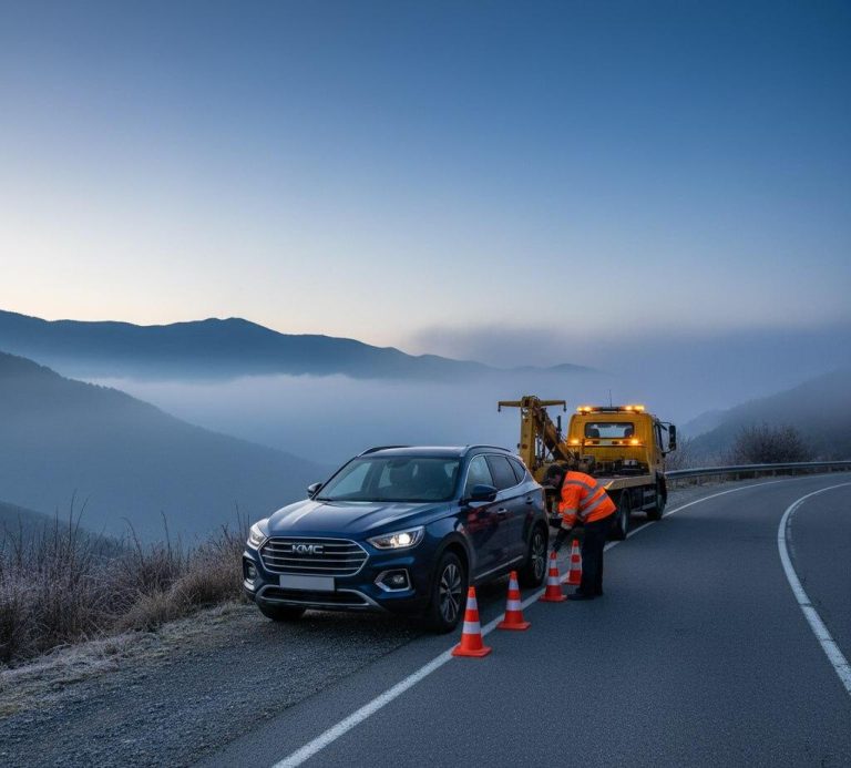 امداد خودرو KMC K7 متوقف شده در جاده کوهستانی ایران